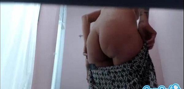  teen lesbian latinas with big ass caught in dressing room and trying not to squi